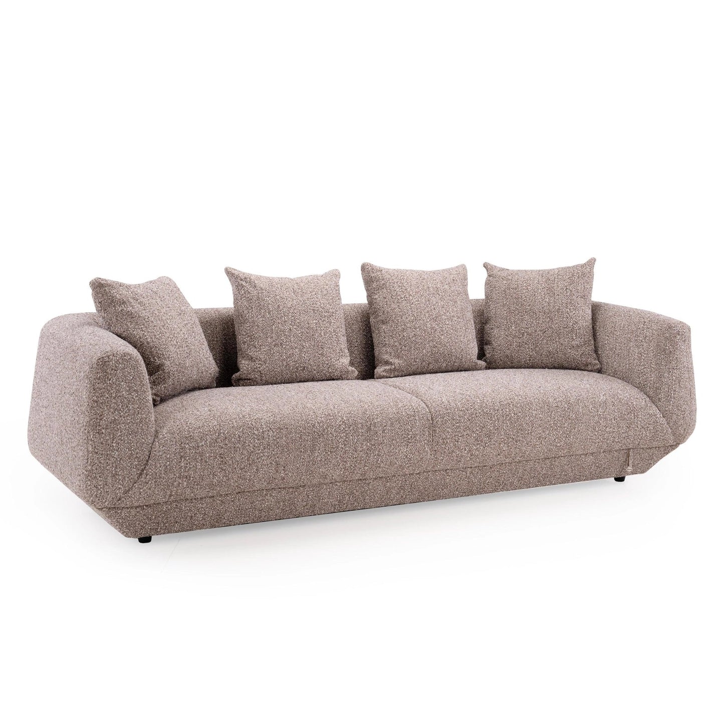 Boucle 3 Seater Sofa in Cocoa Brown