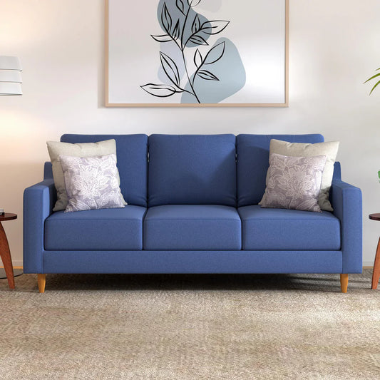 Velvet 3 Seater Sofa in Dark Blue