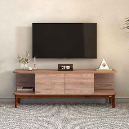 TV Unit in Light Grey Finish with Laminate Top