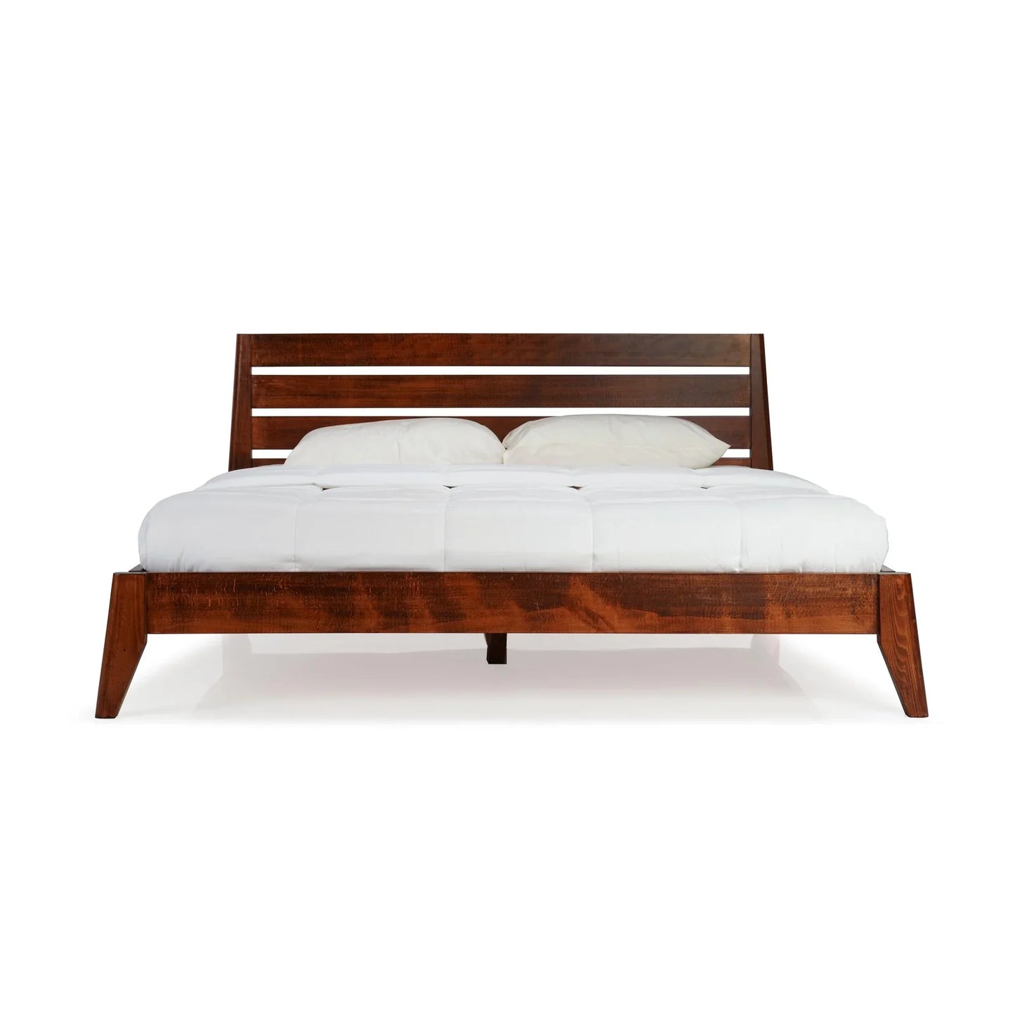 Solid Wood King Size Bed in Dark Oak Finish
