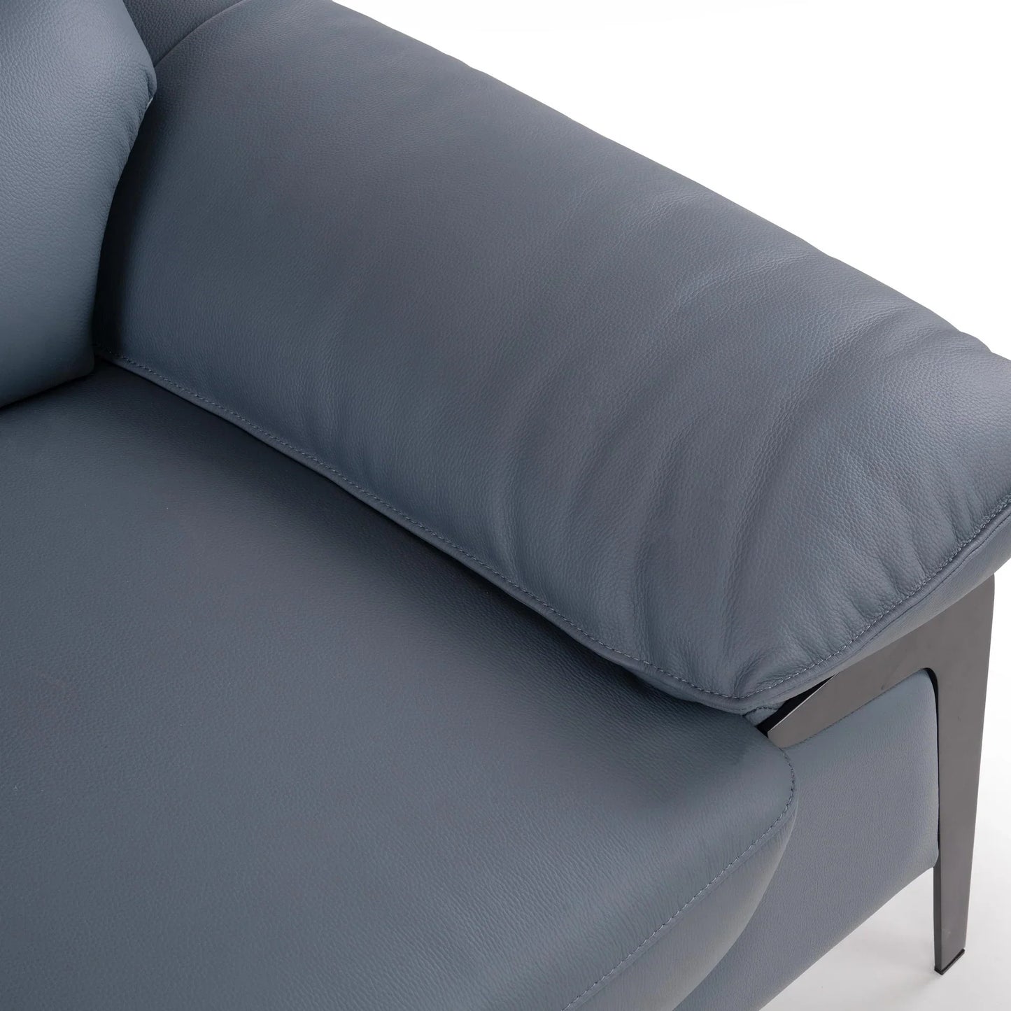 Leather 3 Seater Sofa in Light Blue