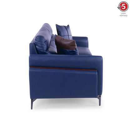 Leatherette 3 Seater Sofa in Galaxy Blue