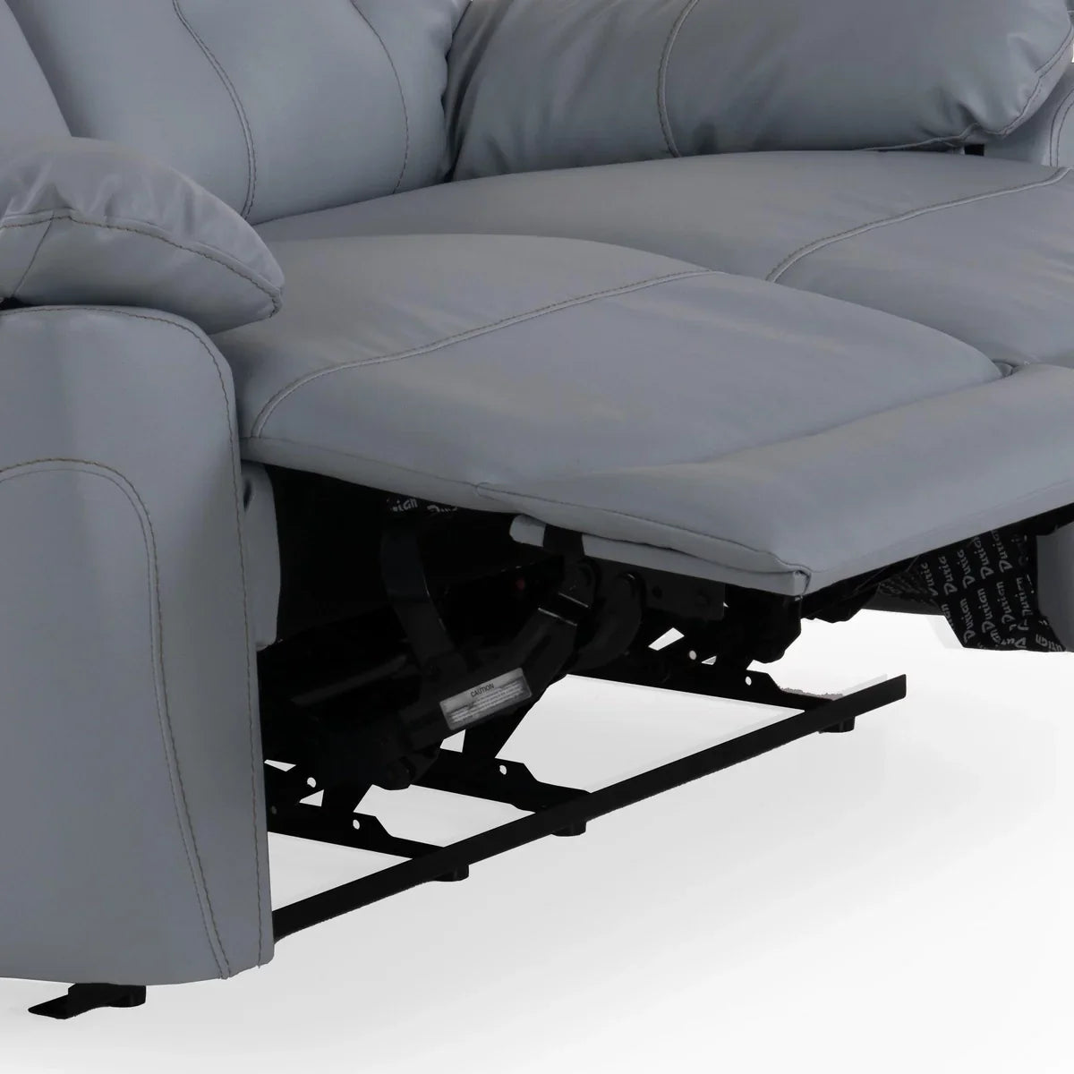 Leatherette 3 Seater Reclining Sofa in Smoke Grey