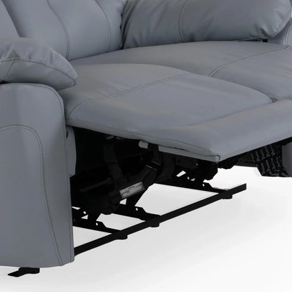 Leatherette 3 Seater Reclining Sofa in Smoke Grey