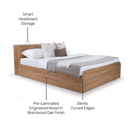 King Size Bed with Storage Headboard