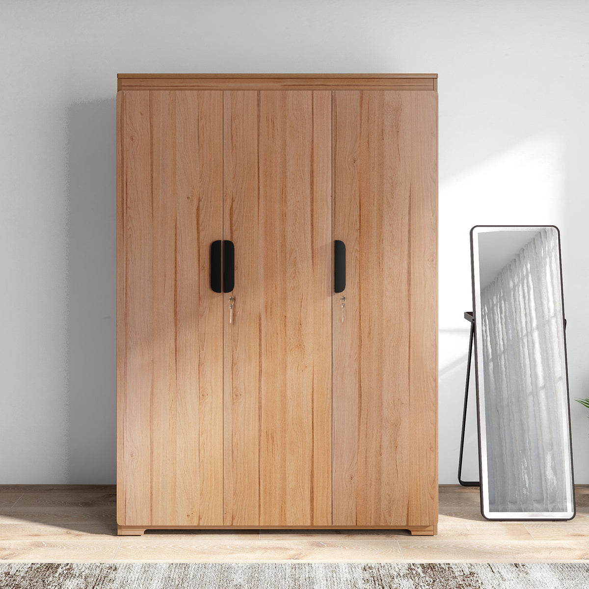 3 Door Wardrobe in Brentwood Oak Finish