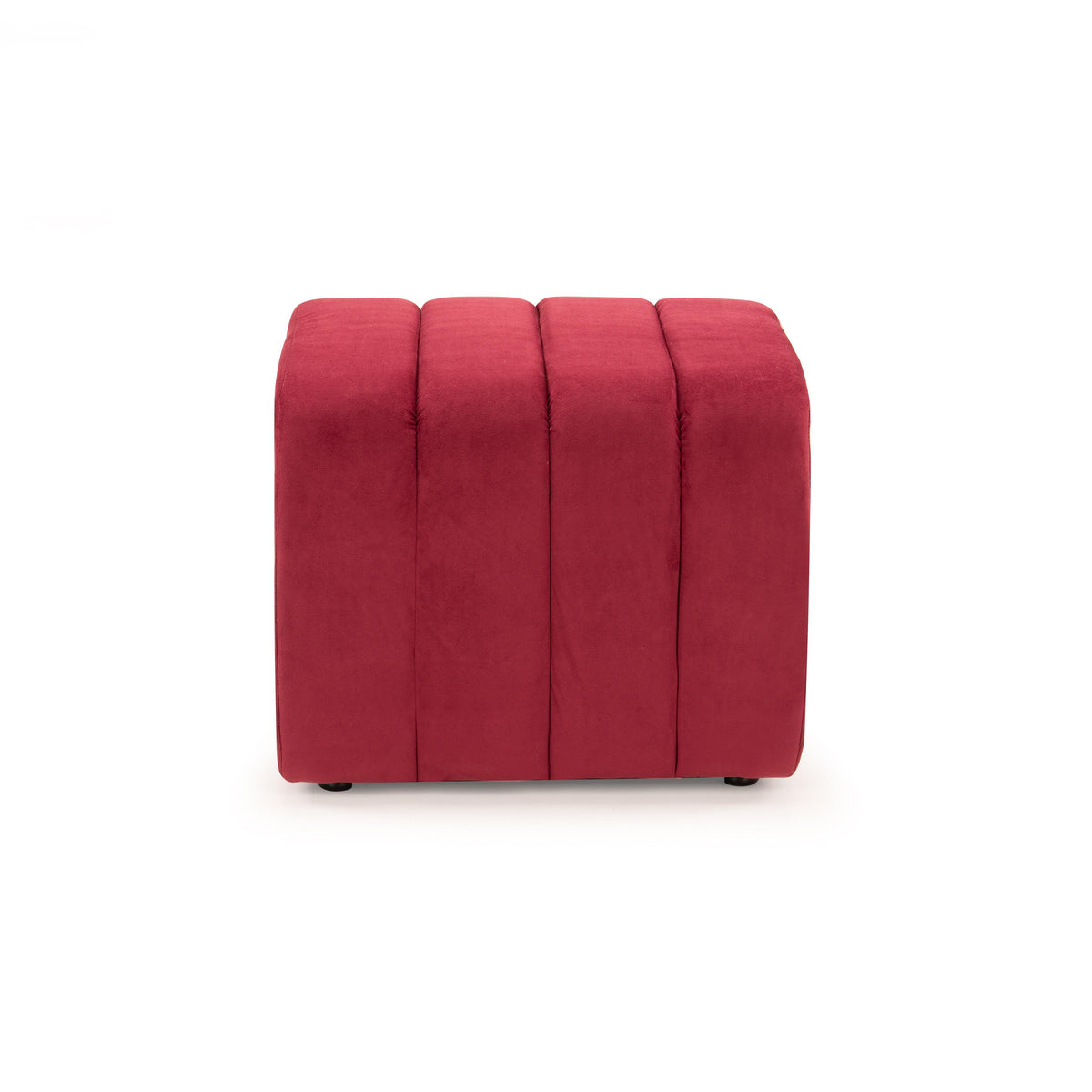 Velvet Pouffe in Ruby Red