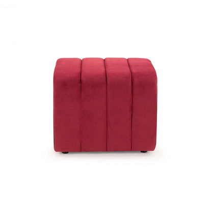 Velvet Pouffe in Ruby Red