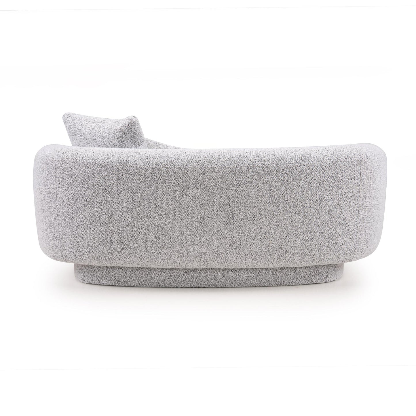 Boucle 2 Seater Curved Sofa in Moonlight Grey