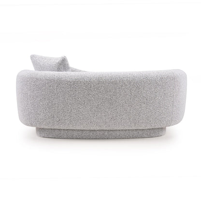 Boucle 2 Seater Curved Sofa in Moonlight Grey