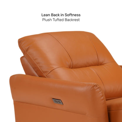 Leather 1 Seater Power Recliner with Charging Ports