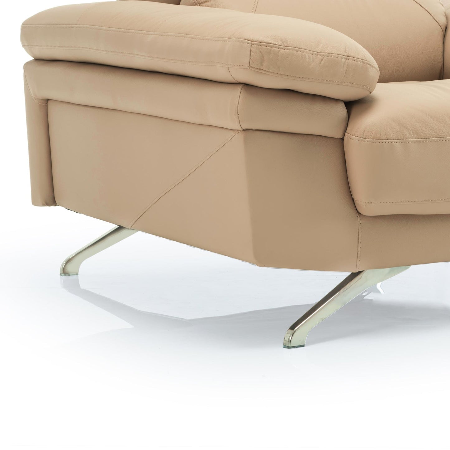 Leather 1 Seater Sofa with Adjustable Headrest