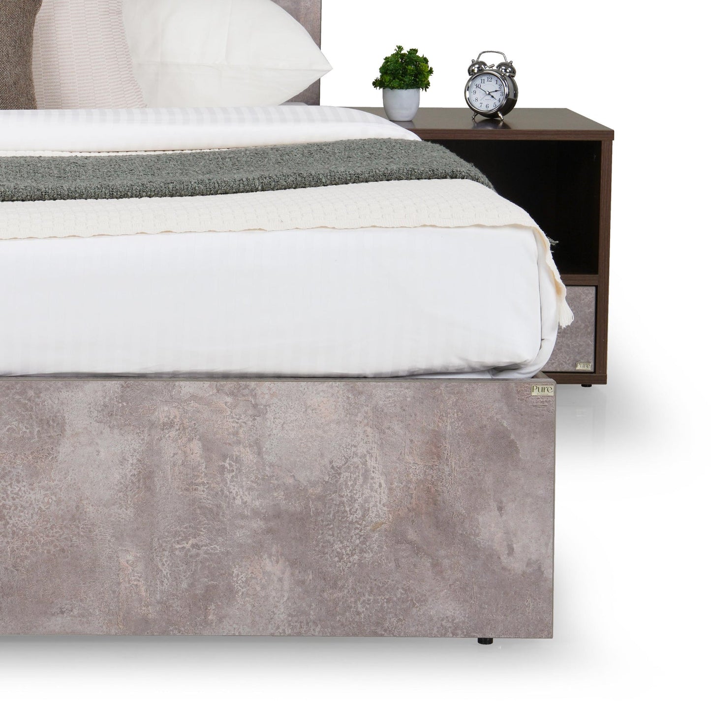 Queen Size Bed with Storage Headboard