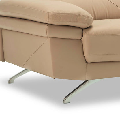 Leather 3 Seater Sofa with Adjustable Headrest