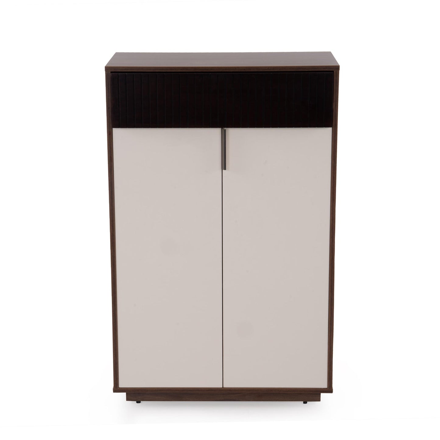 Shoe Cabinet in Walnut Finish with Fluted detail
