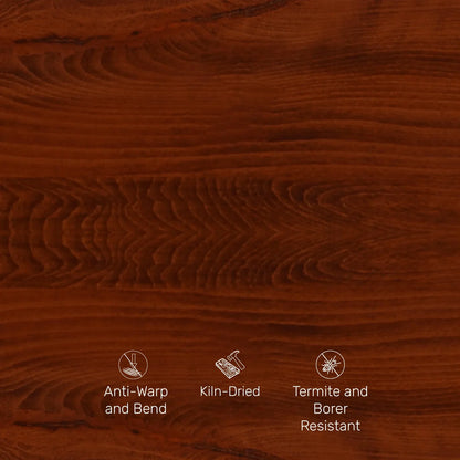 Solid Wood Single Size Bed, Dark Oak Finish