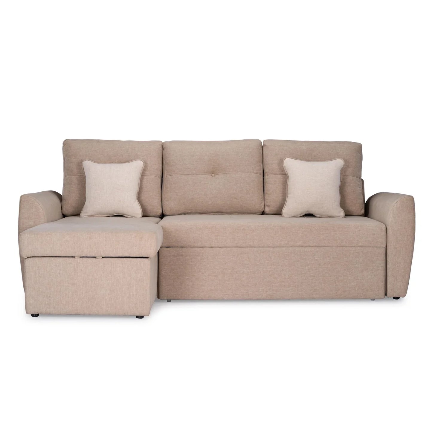 Fabric Sofa Cum Bed with Storage Chaise