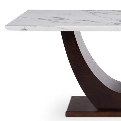6 Seater Dining Set with Marble Finished Top