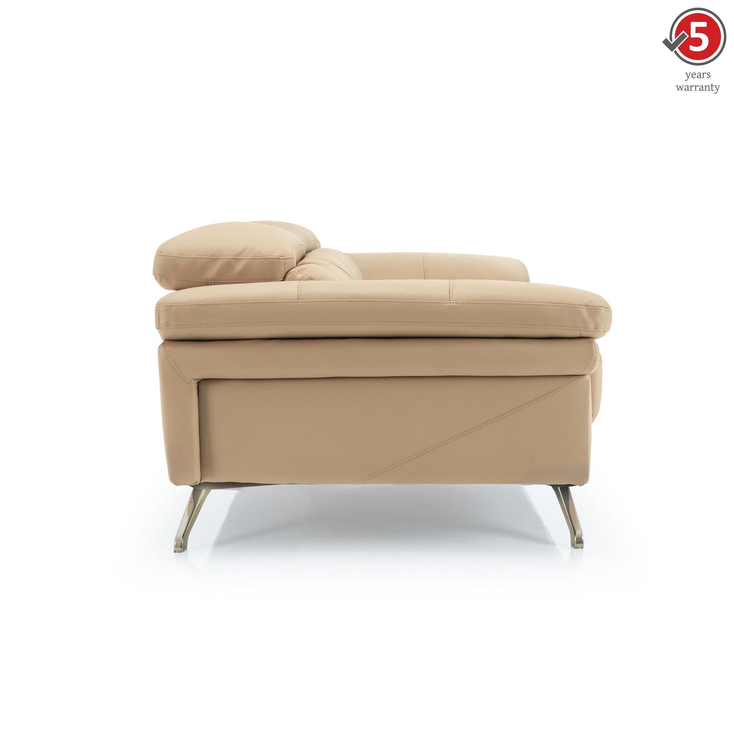 Leather 1 Seater Sofa with Adjustable Headrest