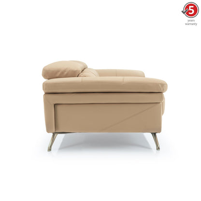 Leather 1 Seater Sofa with Adjustable Headrest