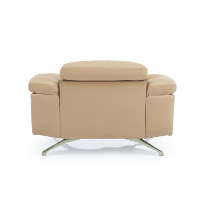 Leather 1 Seater Sofa with Adjustable Headrest