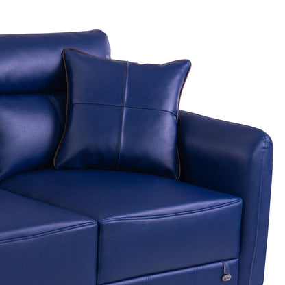Leatherette 2 Seater Sofa in Galaxy Blue