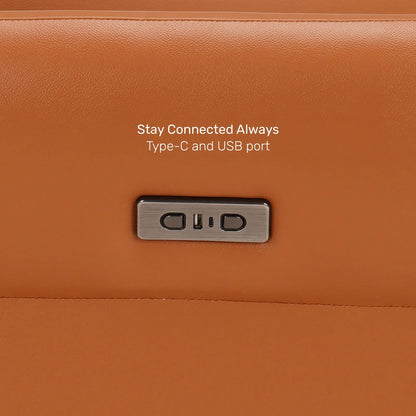 Leather 2 Seater Power Recliner with Charging Ports