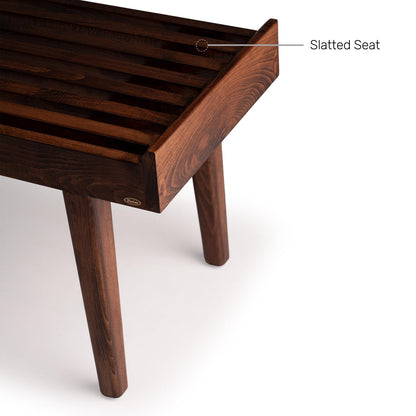 Solid Wood Bench in Dark Oak Finish