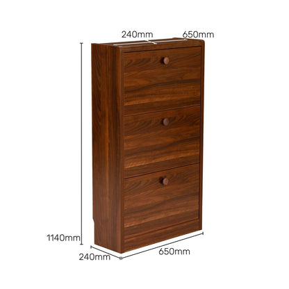 Shoe Cabinet with Pull-Down Foldable Drawers