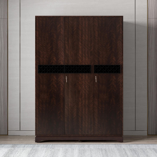 3 Door Wardrobe in Omaha Cherry Finish