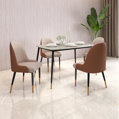 4 Seater Dining Set with Marble Finished Top