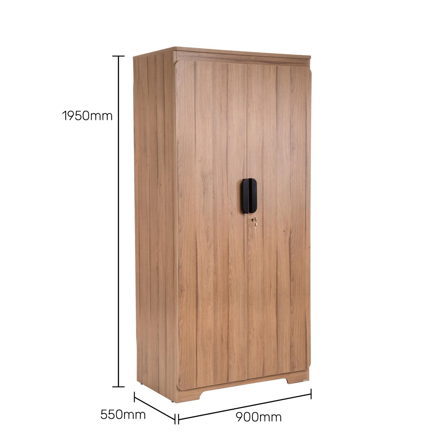 2 Door Wardrobe in Brentwood Oak Finish