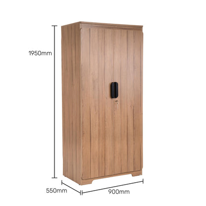 2 Door Wardrobe in Brentwood Oak Finish