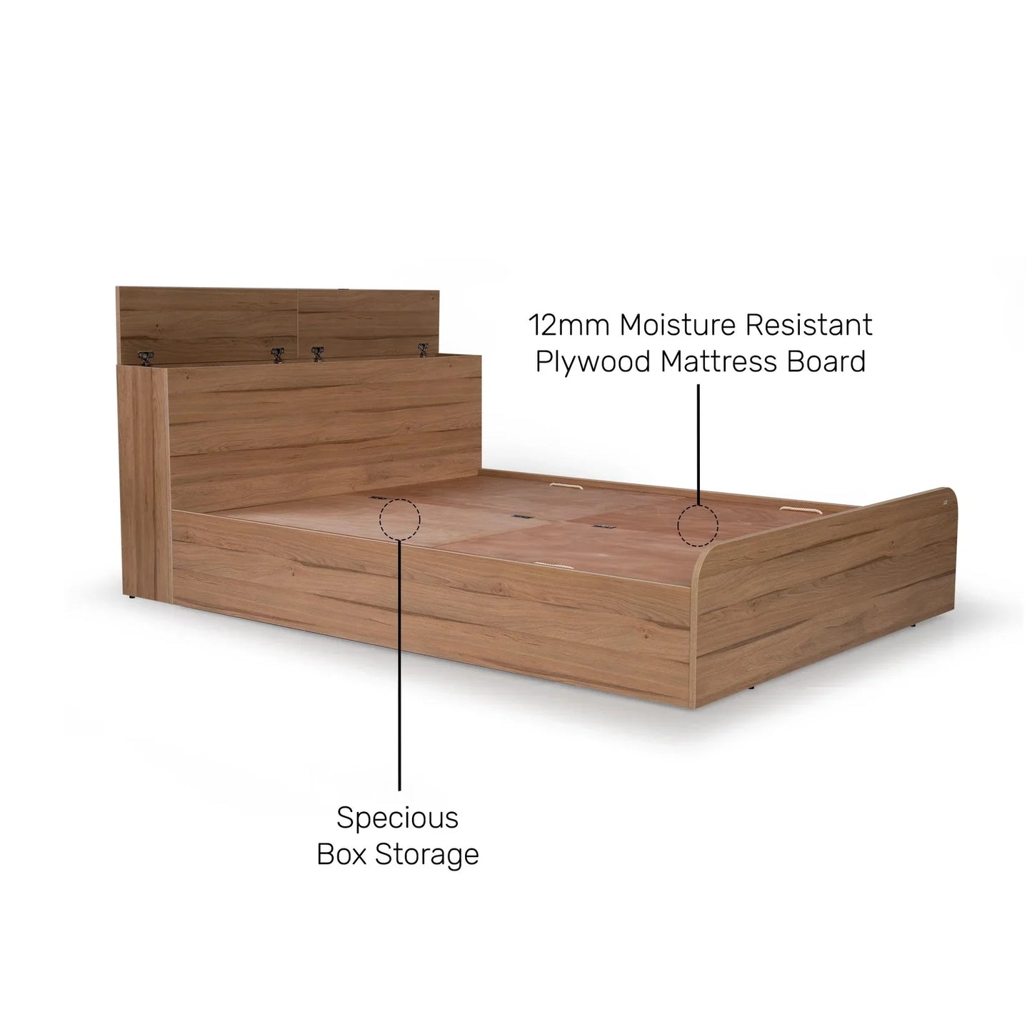 King Size Bed with Storage Headboard