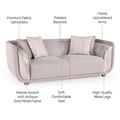 Tweed 2 Seater Sofa in Sea Salt Grey