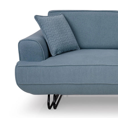 Boucle 3 Seater Sofa with Flip-Down Backrest