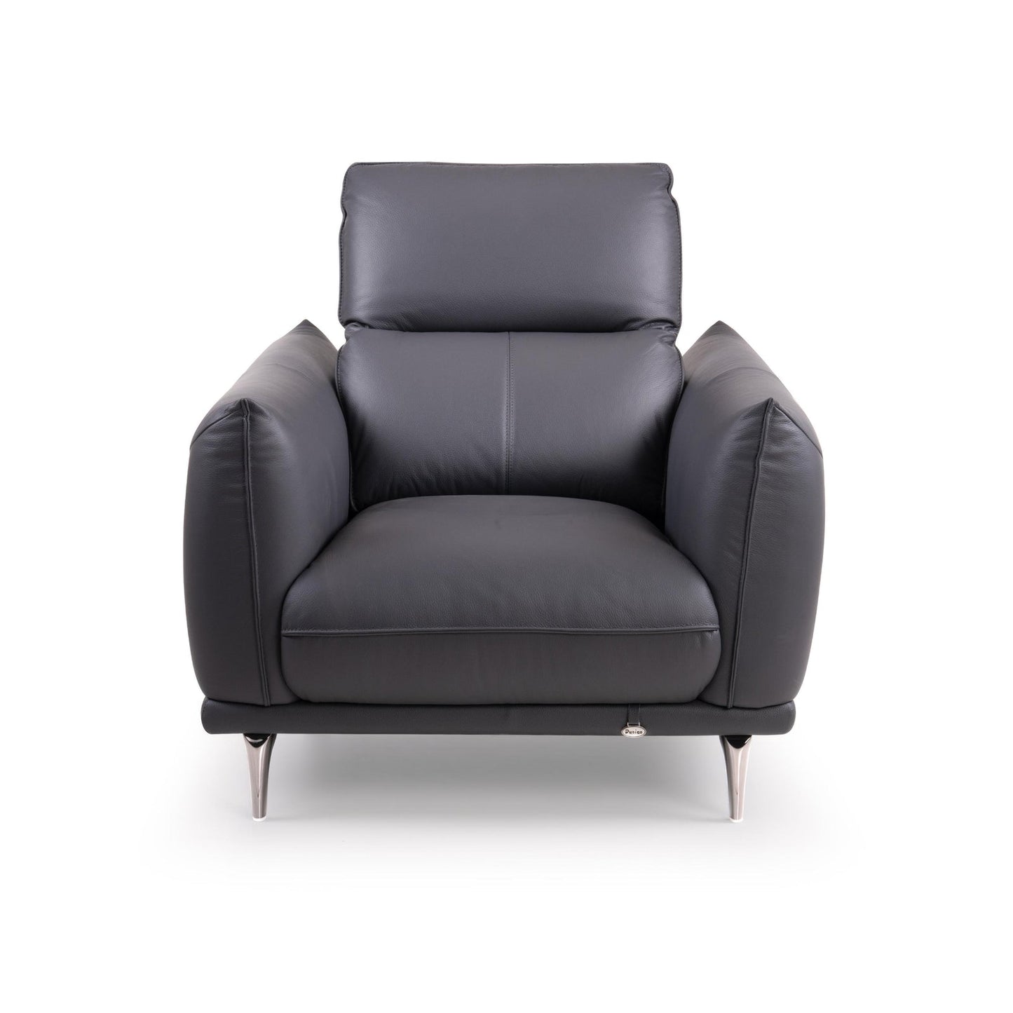 Leather 1 Seater Sofa with Adjustable Headrest