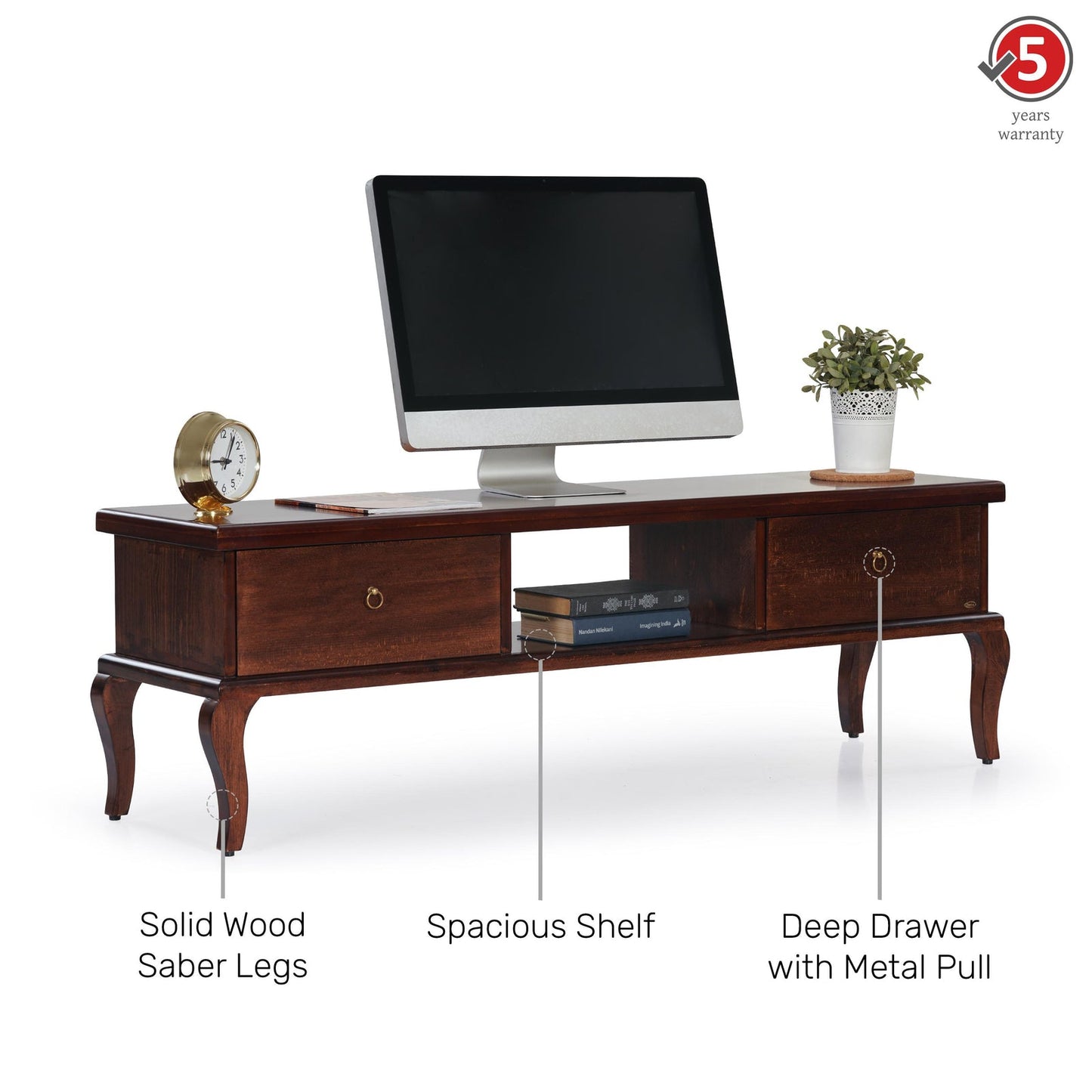 Veneer TV Unit in Walnut Finish