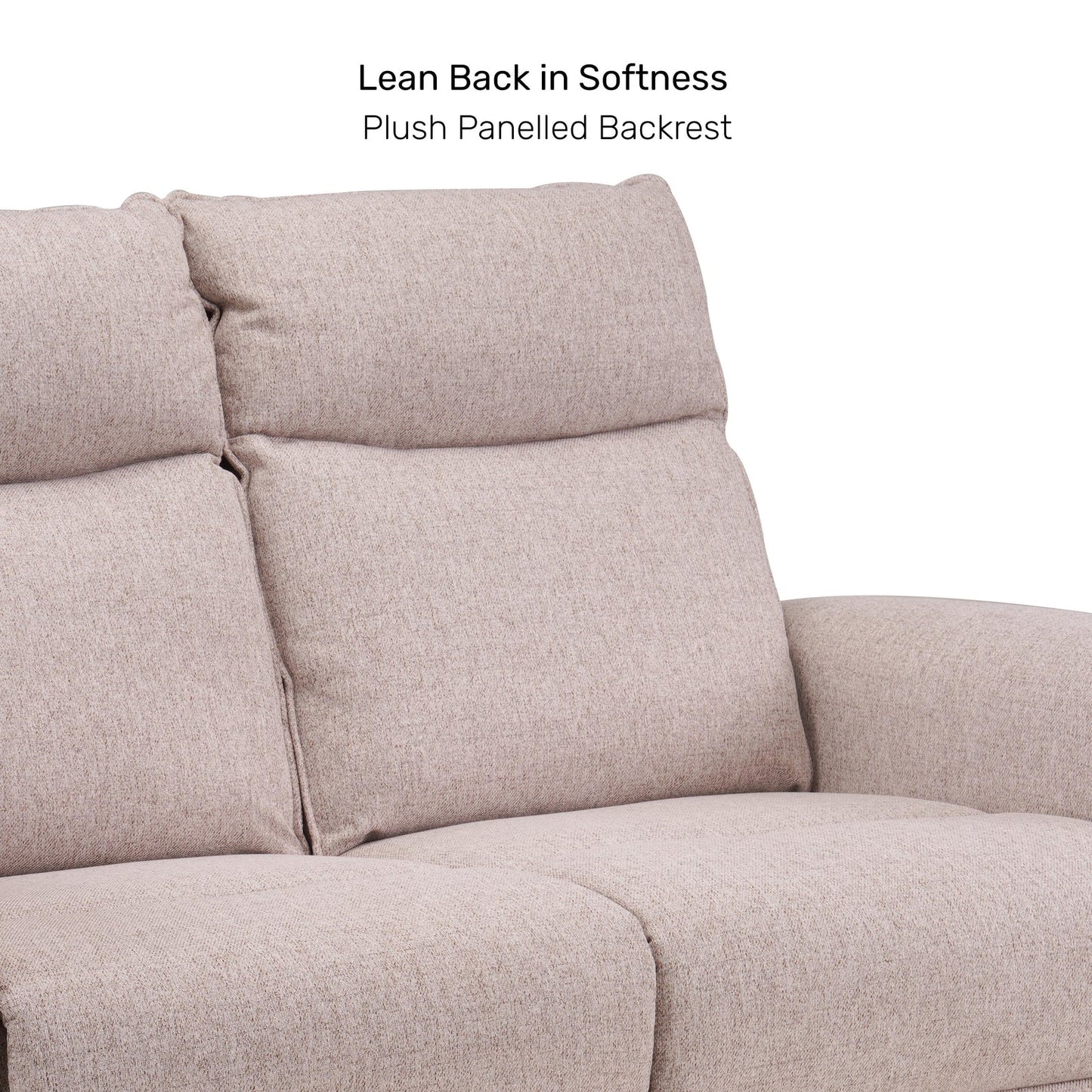 Tweed 3 Seater Reclining Sofa in Beige