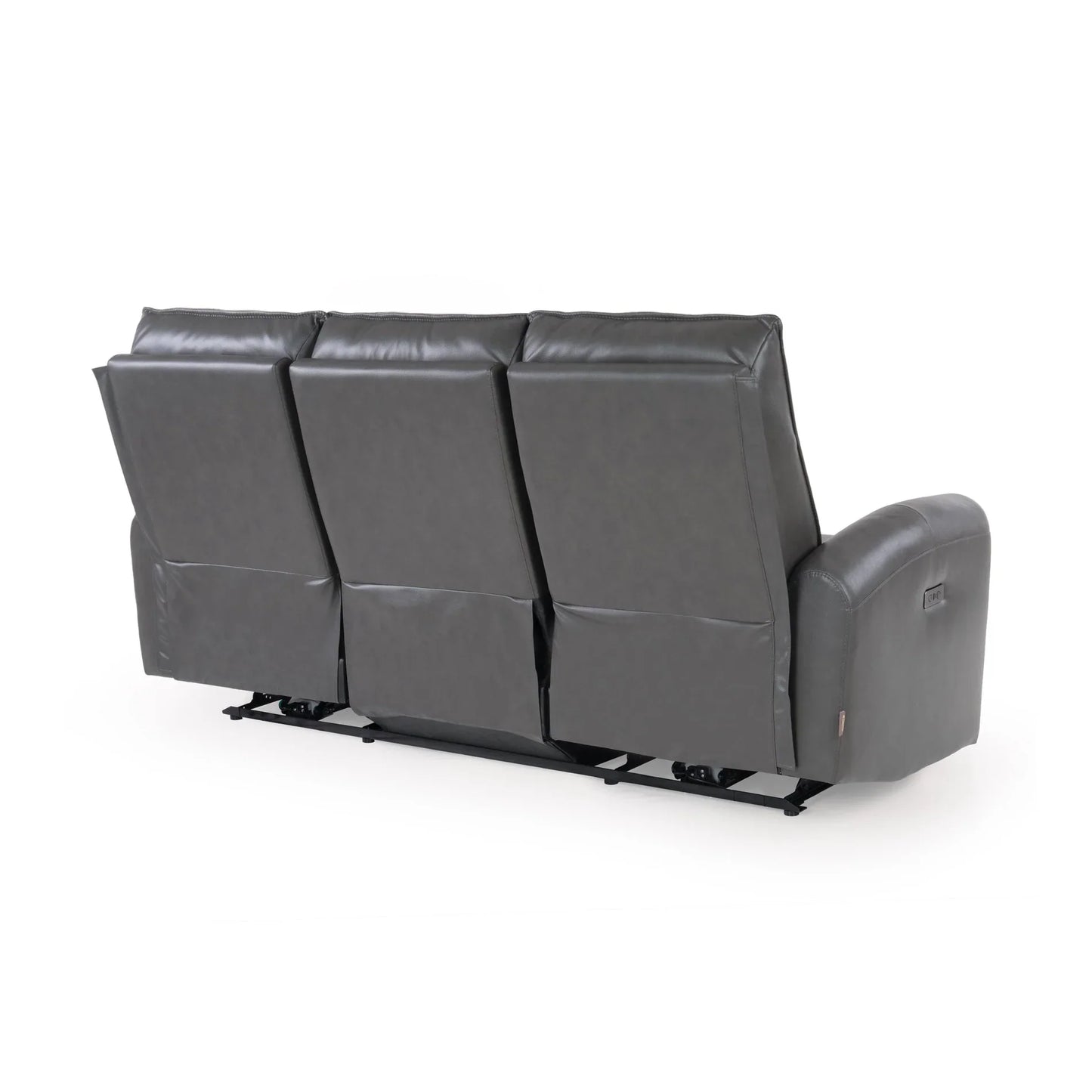 Leather 3 Seater Power Recliner with Charging Ports