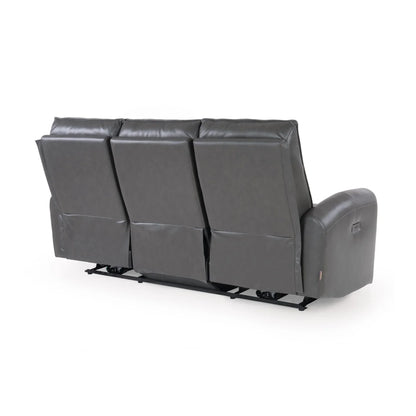 Leather 3 Seater Power Recliner with Charging Ports