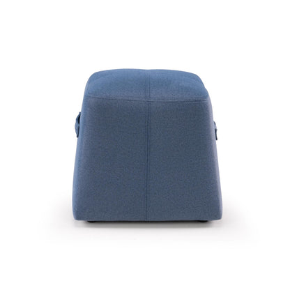 Velvet Ottoman in Dark Blue