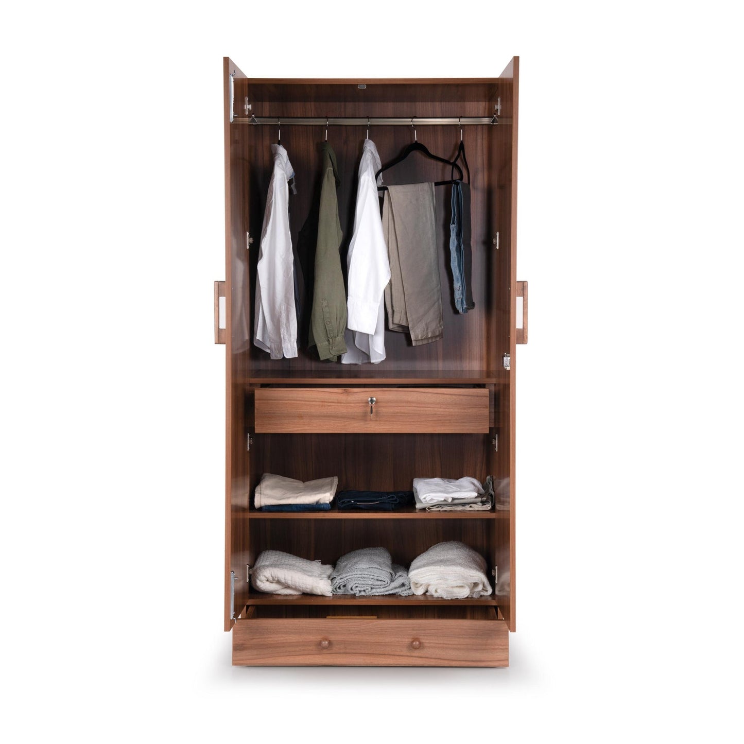 2 Door Wardrobe with External Drawer