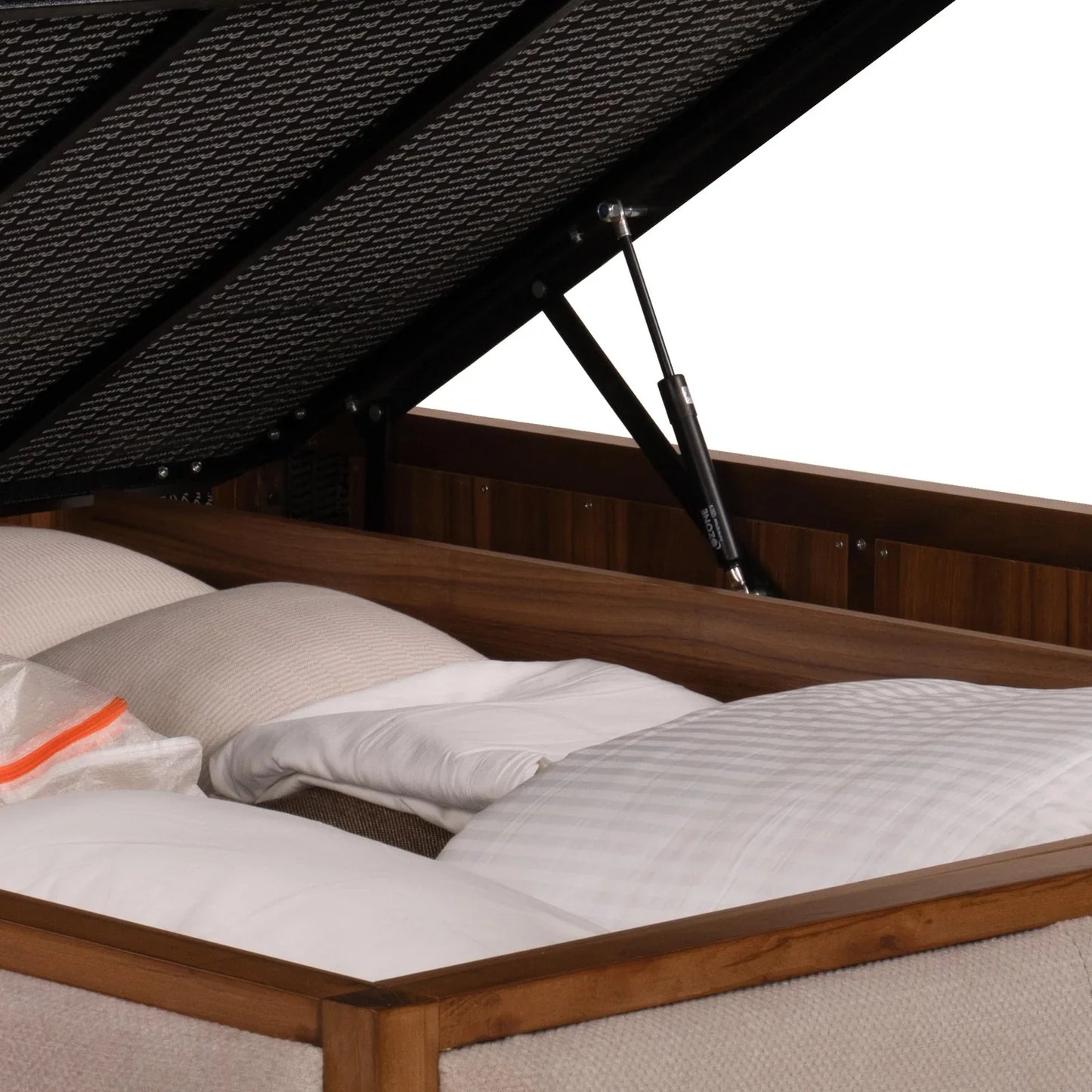 Upholstered Queen Size Bed with Hydraulic Storage