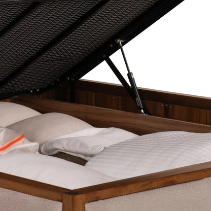 Upholstered Queen Size Bed with Hydraulic Storage