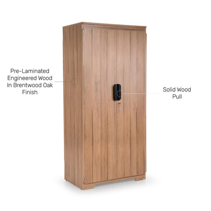 2 Door Wardrobe in Brentwood Oak Finish