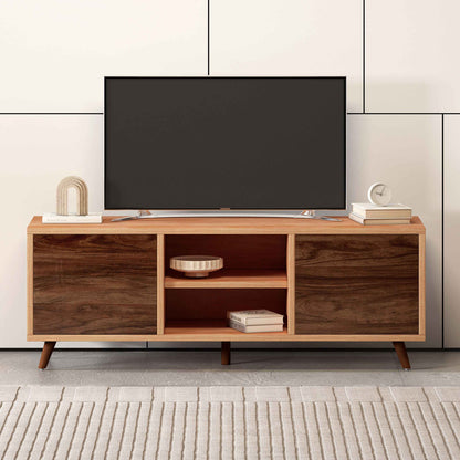 TV Unit in Oak Brown Finish with Laminate Top