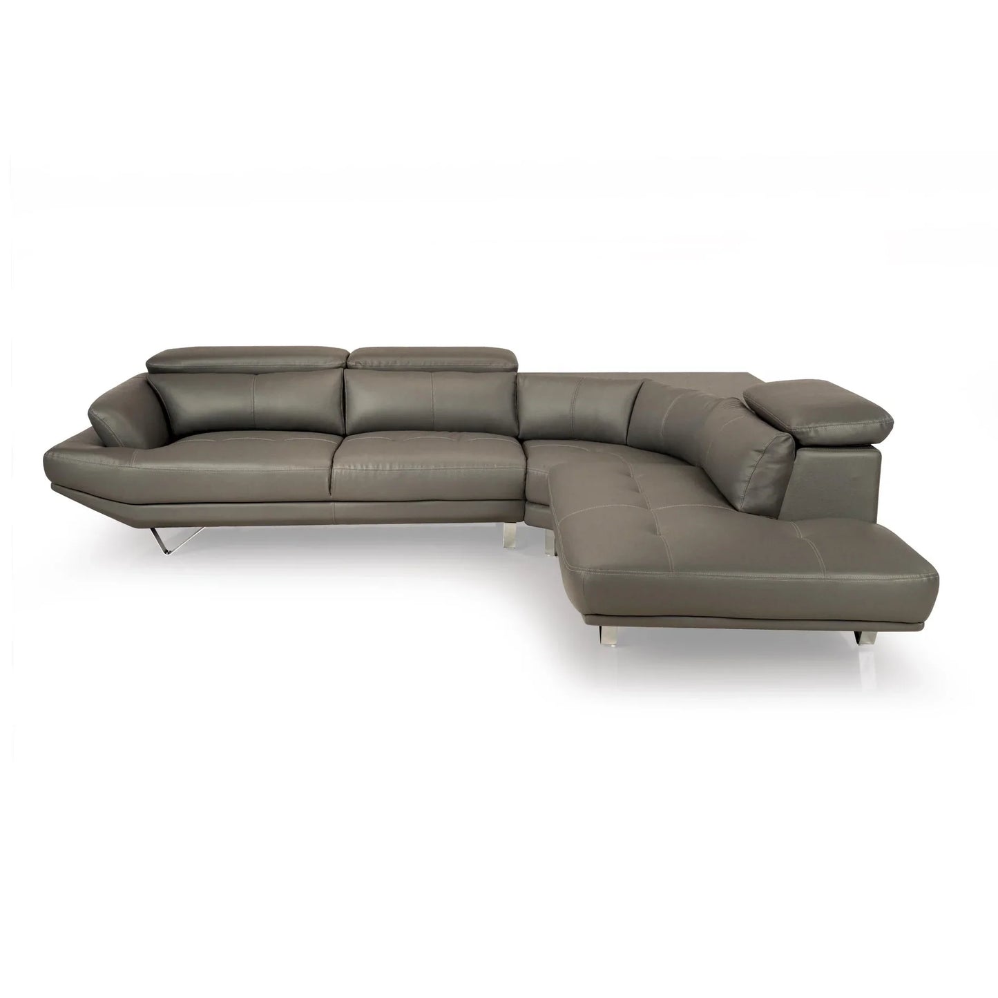 Leatherette L-Shape Sofa with Adjustable Headrest