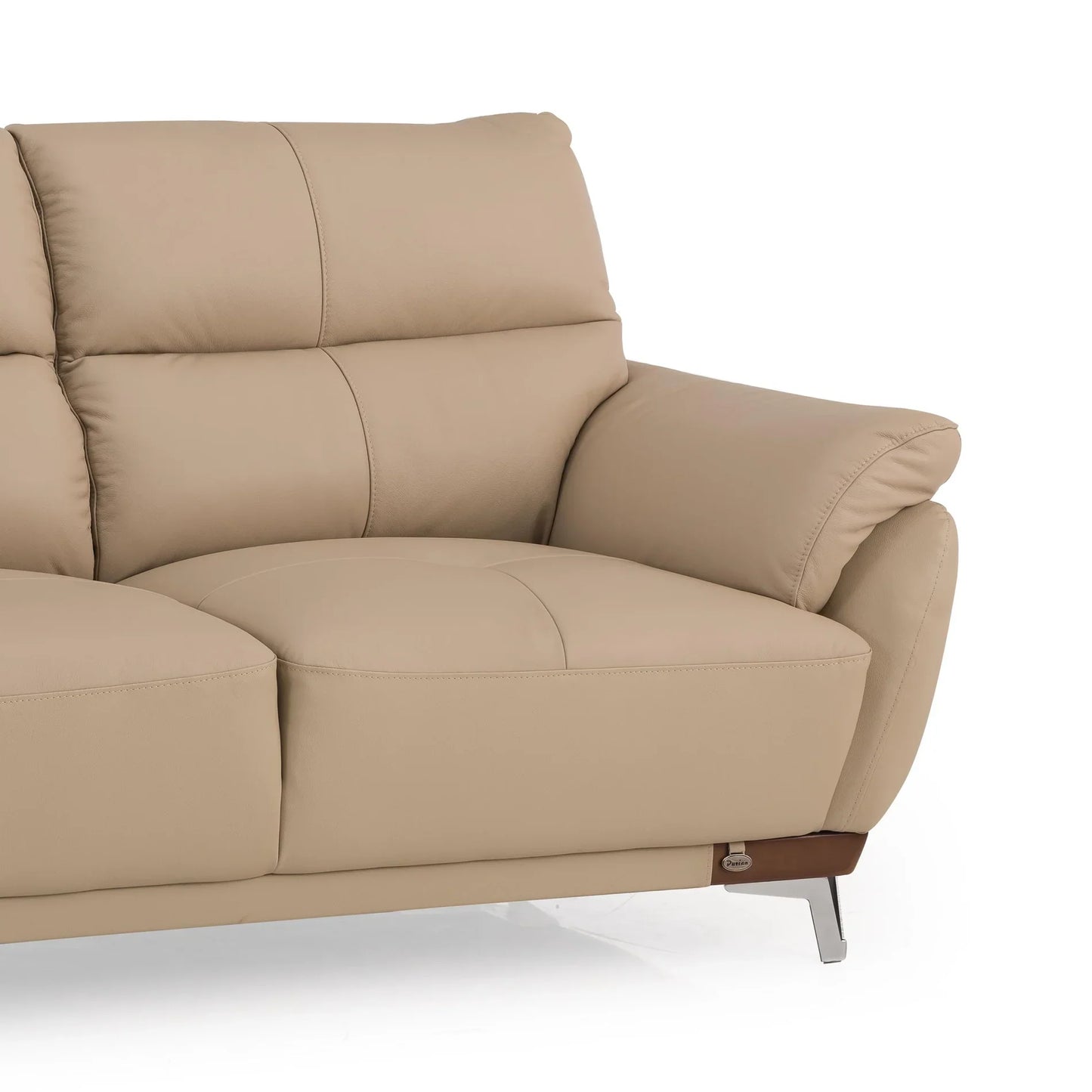 Leather 3 Seater Sofa in Beige