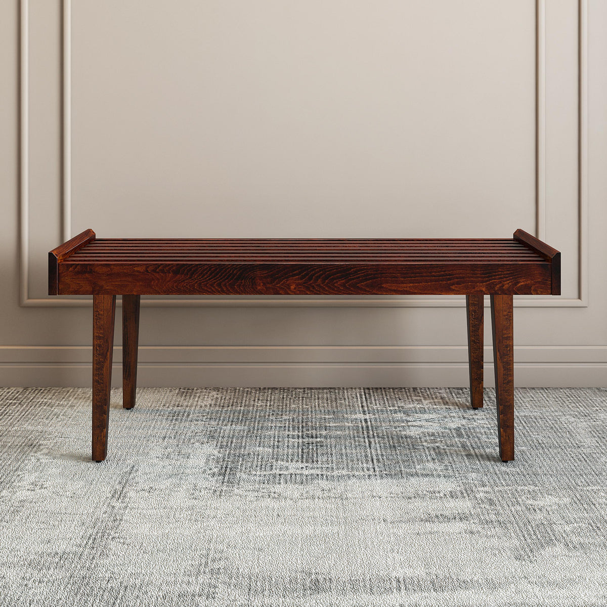 Solid Wood Bench in Dark Oak Finish